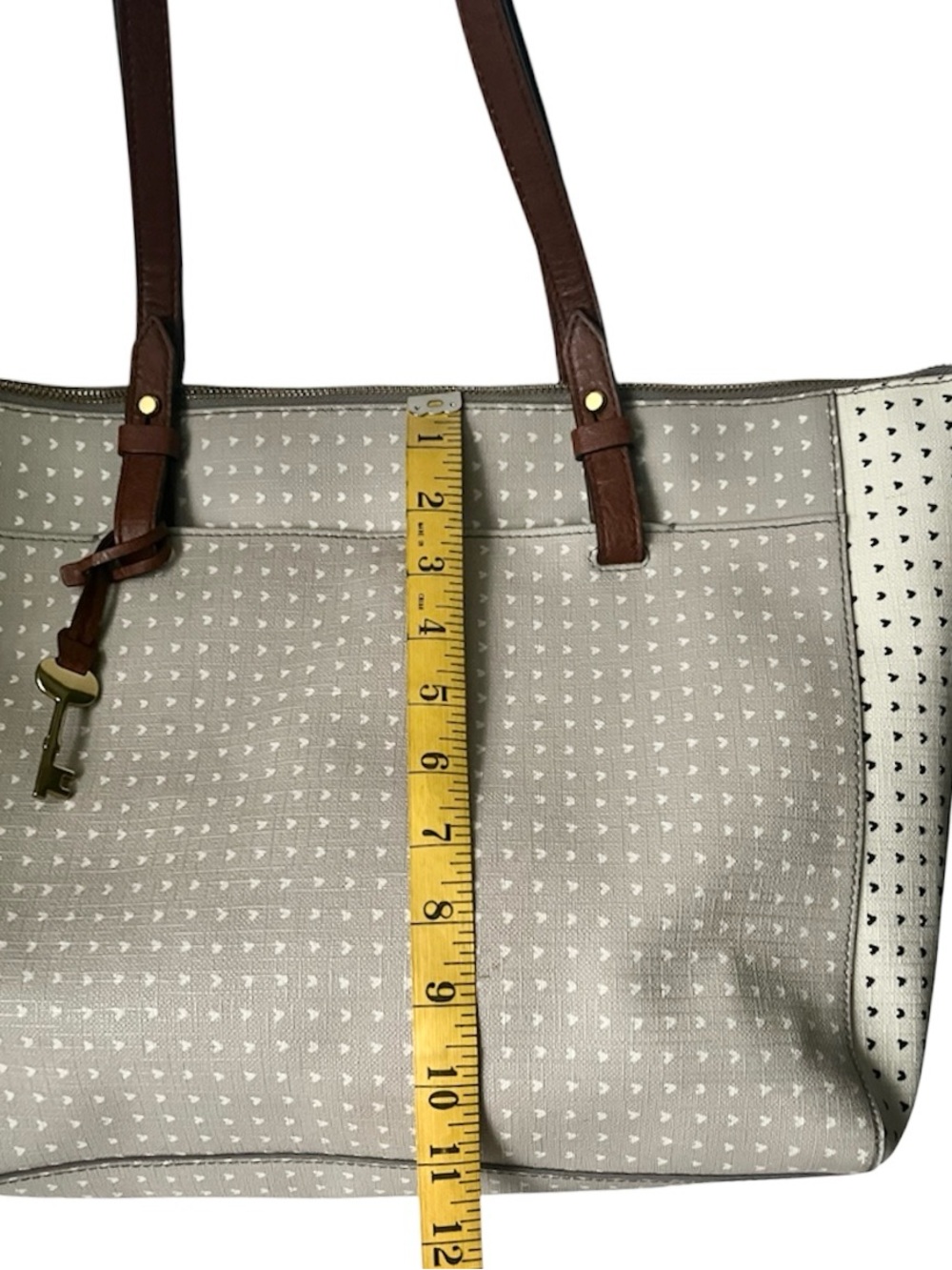 Fossil Rachel Tote Purse Women’s Faux Leather Handbag Large Shoulder Bag - Picture 7 of 11